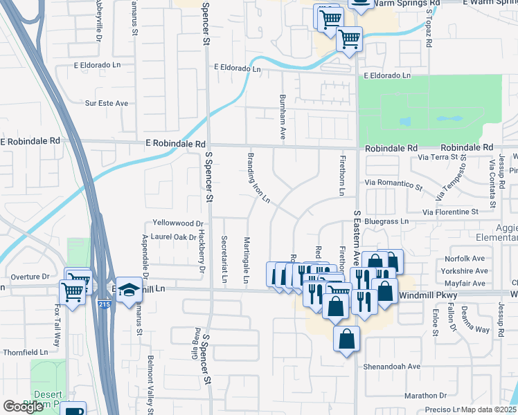 map of restaurants, bars, coffee shops, grocery stores, and more near 1934 Chestnut Lane in Las Vegas