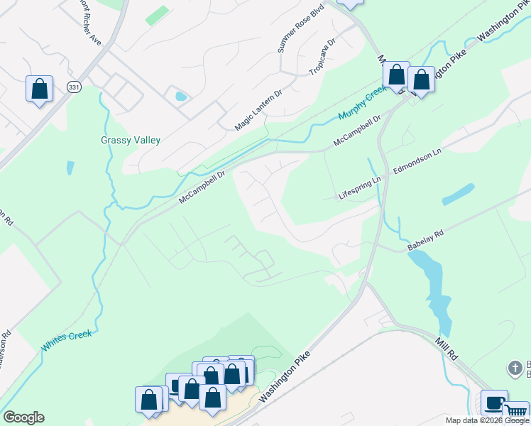 map of restaurants, bars, coffee shops, grocery stores, and more near 5717 Gaboury Lane in Knoxville