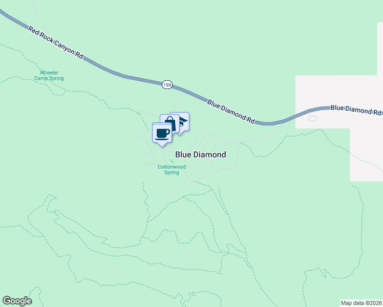 map of restaurants, bars, coffee shops, grocery stores, and more near 20 Lassen Street in Blue Diamond