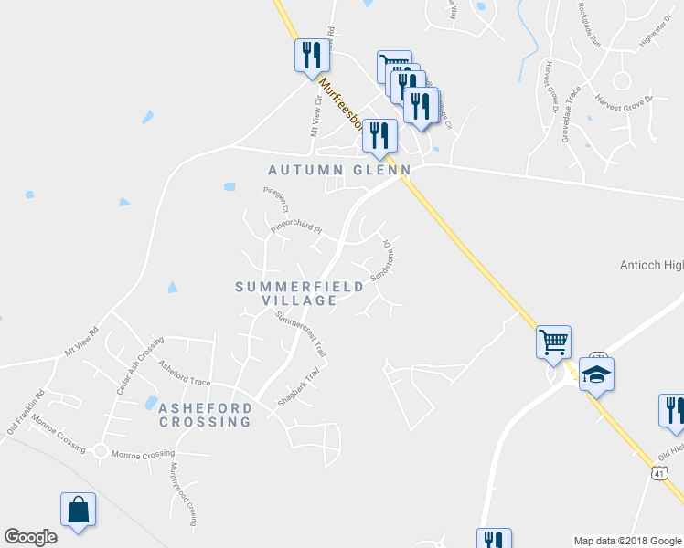 map of restaurants, bars, coffee shops, grocery stores, and more near 816 Sandworth Cove in Nashville