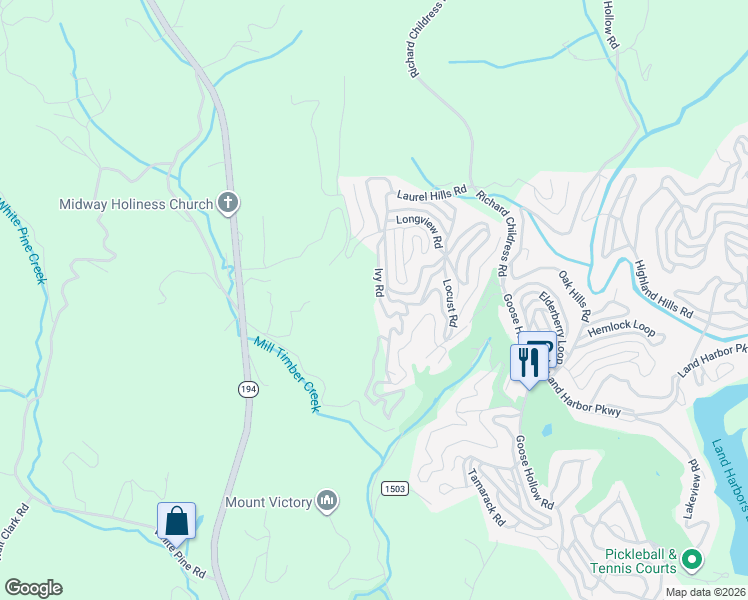 map of restaurants, bars, coffee shops, grocery stores, and more near 275 Ivy Road in Newland