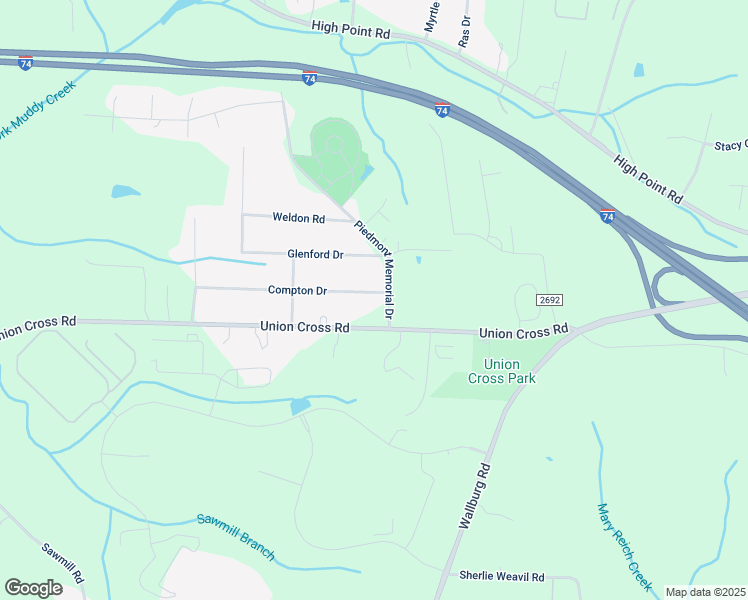 map of restaurants, bars, coffee shops, grocery stores, and more near 4354 Compton Drive in Winston-Salem