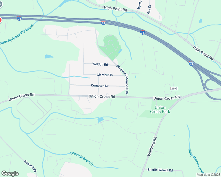 map of restaurants, bars, coffee shops, grocery stores, and more near 4340 Compton Drive in Winston-Salem