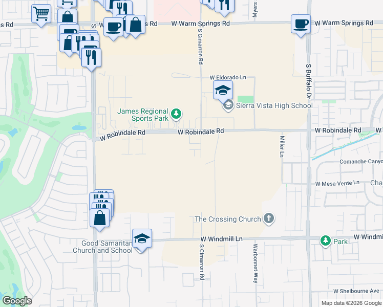map of restaurants, bars, coffee shops, grocery stores, and more near in Las Vegas