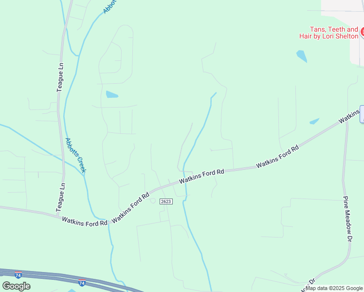 map of restaurants, bars, coffee shops, grocery stores, and more near Farm Creek Road in Kernersville