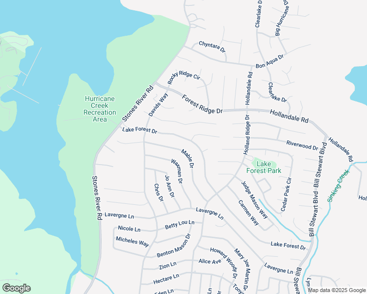 map of restaurants, bars, coffee shops, grocery stores, and more near 630 Mable Drive in La Vergne