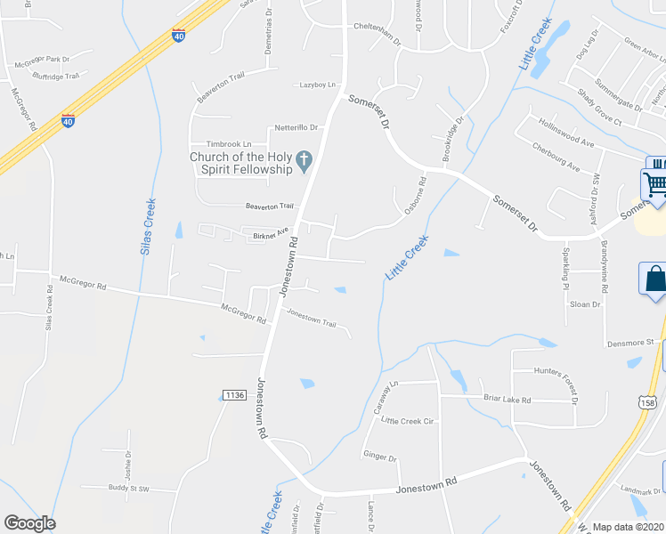 map of restaurants, bars, coffee shops, grocery stores, and more near 990 Still Point Drive in Winston-Salem