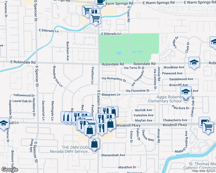 map of restaurants, bars, coffee shops, grocery stores, and more near 260 Delfino Way in Henderson