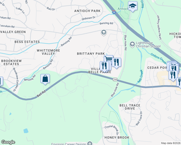 map of restaurants, bars, coffee shops, grocery stores, and more near 950 Brittany Park Drive in Nashville