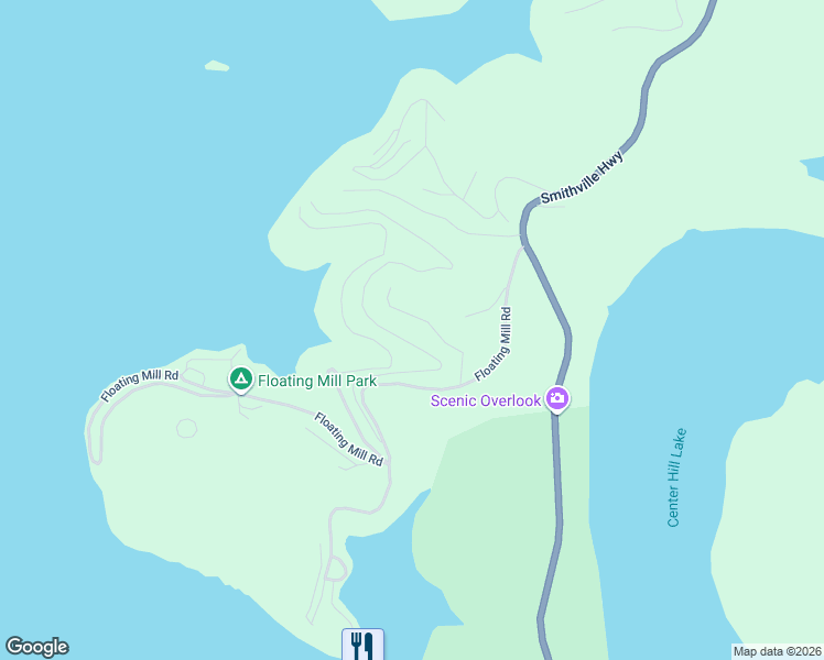 map of restaurants, bars, coffee shops, grocery stores, and more near 213 Puckett Point Road in Smithville