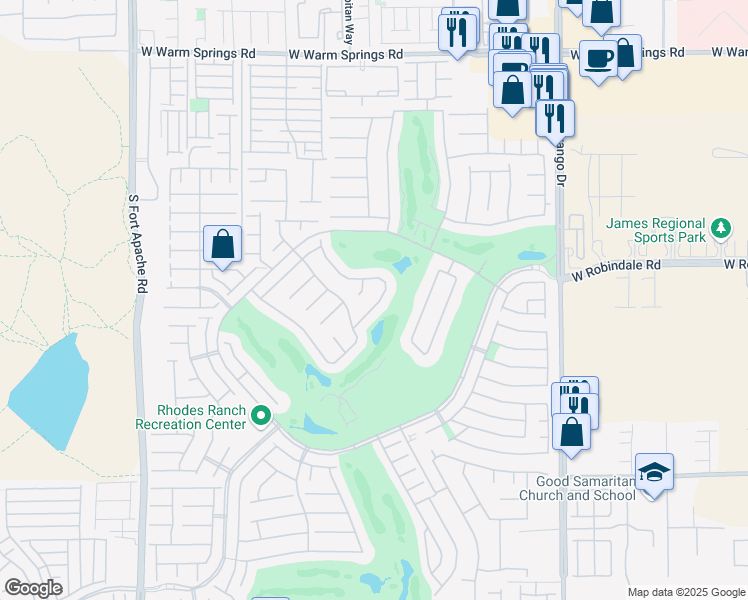 map of restaurants, bars, coffee shops, grocery stores, and more near 71 Sunshine Coast Lane in Las Vegas