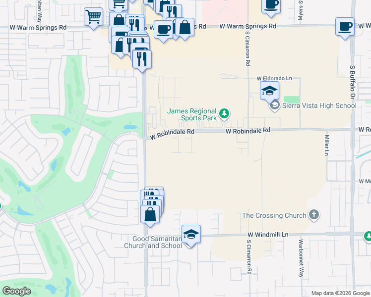 map of restaurants, bars, coffee shops, grocery stores, and more near 8415 Alder Sprout Avenue in Las Vegas