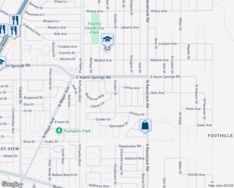 map of restaurants, bars, coffee shops, grocery stores, and more near 210 Red Cloud Terrace in Henderson