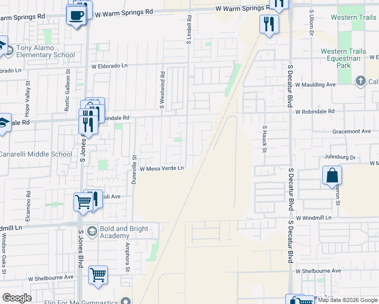 map of restaurants, bars, coffee shops, grocery stores, and more near 7874 South Soda Canyon Street in Las Vegas