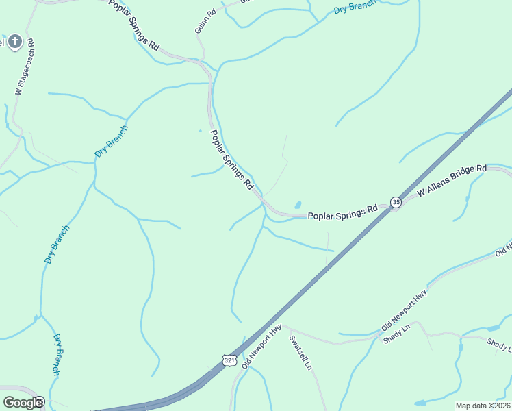 map of restaurants, bars, coffee shops, grocery stores, and more near 6196 Poplar Springs Road in Greeneville