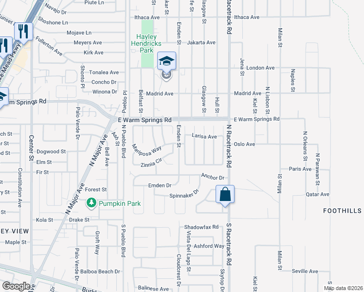 map of restaurants, bars, coffee shops, grocery stores, and more near 210 Red Cloud Terrace in Henderson