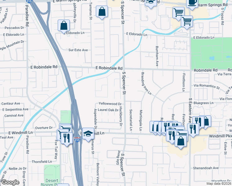 map of restaurants, bars, coffee shops, grocery stores, and more near 7875 Clearwood Avenue in Las Vegas