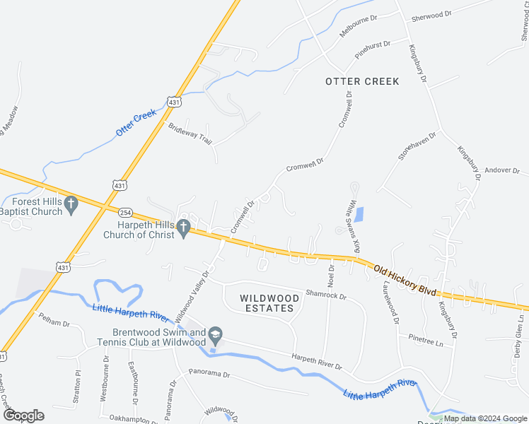 map of restaurants, bars, coffee shops, grocery stores, and more near 1812 Cromwell Drive in Nashville
