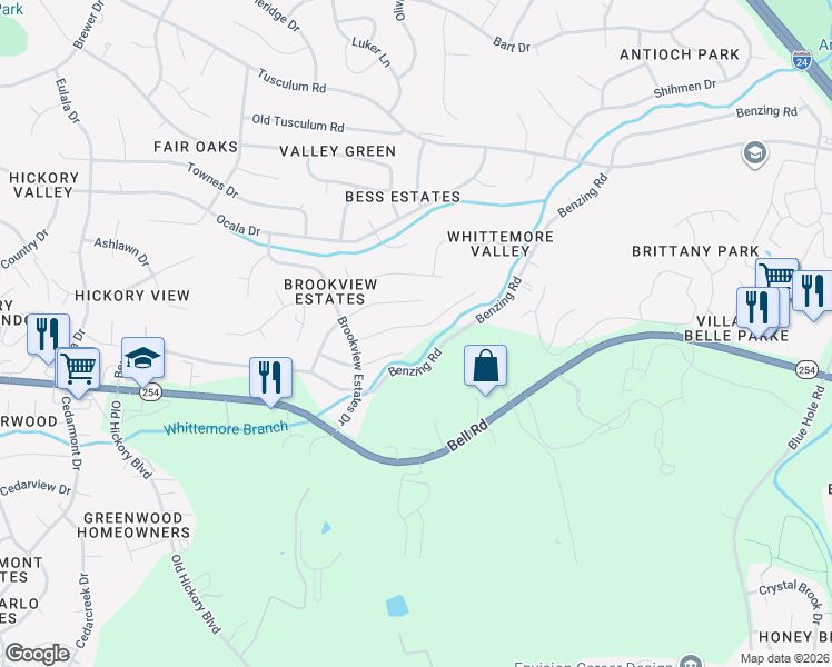 map of restaurants, bars, coffee shops, grocery stores, and more near 537 Michele Drive in Nashville