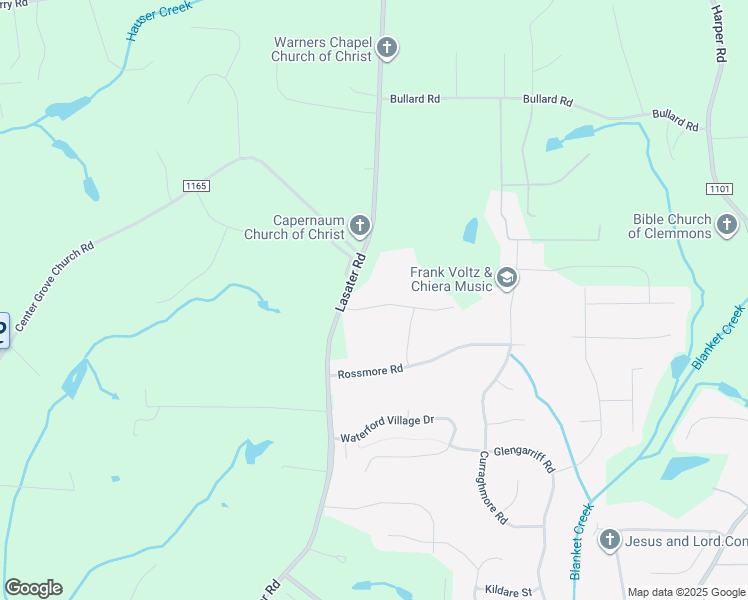 map of restaurants, bars, coffee shops, grocery stores, and more near 8695 Lasater Road in Clemmons