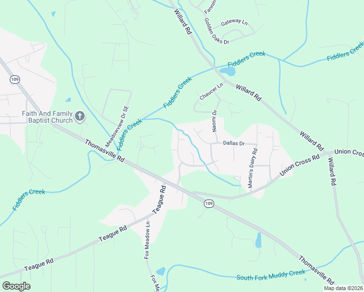 map of restaurants, bars, coffee shops, grocery stores, and more near 2615 Chestnut Heights Road in Winston-Salem