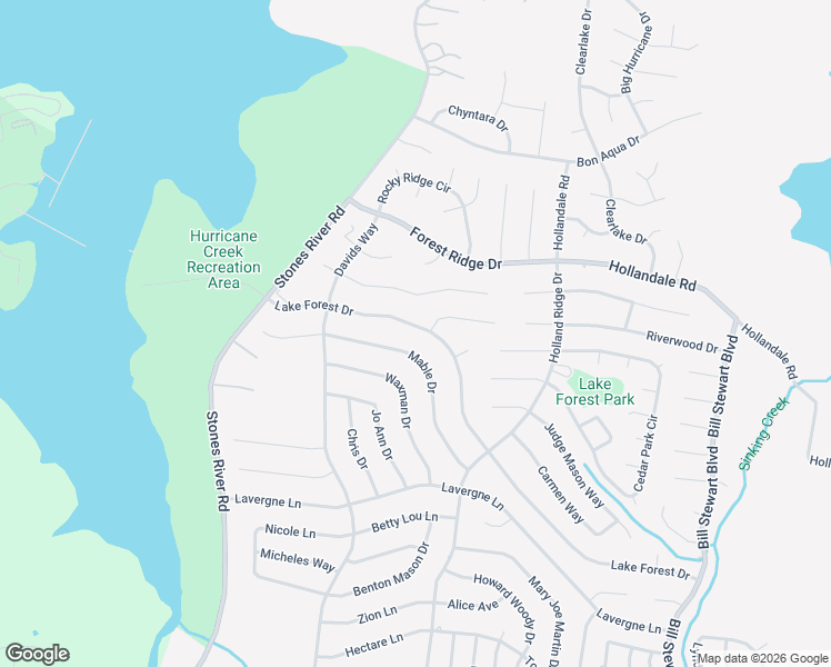 map of restaurants, bars, coffee shops, grocery stores, and more near 630 Mable Drive in La Vergne