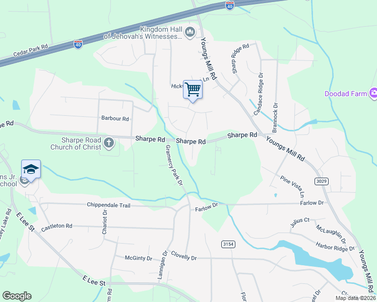 map of restaurants, bars, coffee shops, grocery stores, and more near 1911 Green Market Court in Greensboro