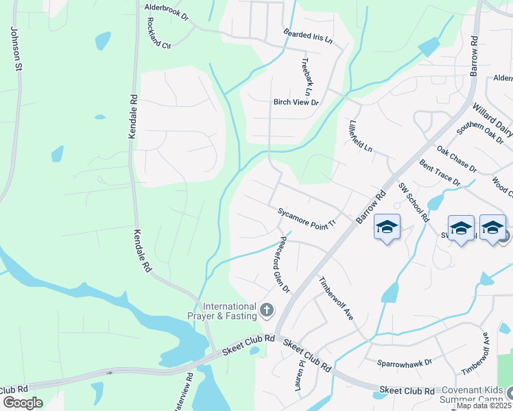 map of restaurants, bars, coffee shops, grocery stores, and more near 3024 Sycamore Point Tr in High Point