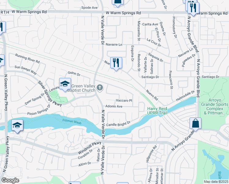 map of restaurants, bars, coffee shops, grocery stores, and more near 272 Cordero Drive in Henderson