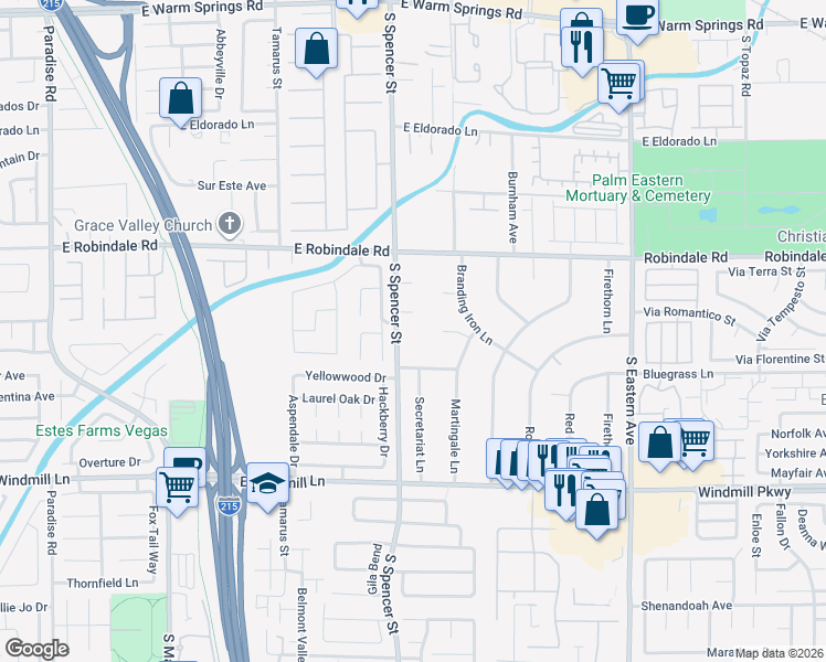 map of restaurants, bars, coffee shops, grocery stores, and more near 1858 Citation Circle in Las Vegas