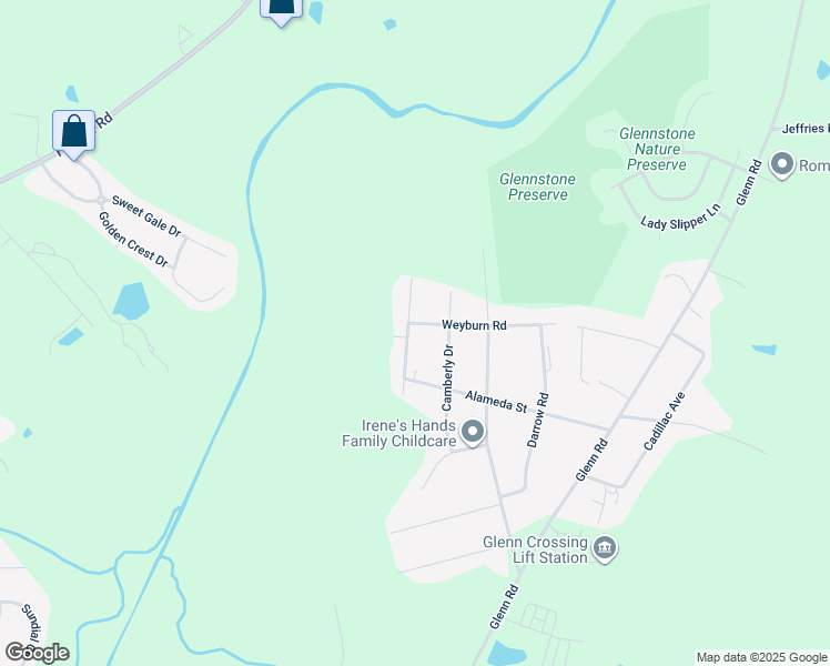 map of restaurants, bars, coffee shops, grocery stores, and more near 3600 Weyburn Road in Durham