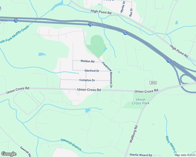 map of restaurants, bars, coffee shops, grocery stores, and more near 4335 Compton Drive in Winston-Salem