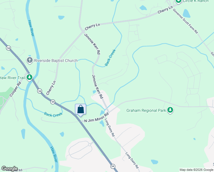 map of restaurants, bars, coffee shops, grocery stores, and more near 2056 Jimmie Kerr Road in Haw River
