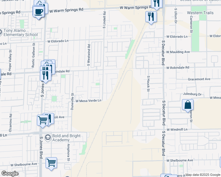 map of restaurants, bars, coffee shops, grocery stores, and more near 7825 Bright Lodge Street in Las Vegas