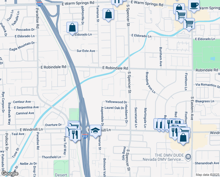 map of restaurants, bars, coffee shops, grocery stores, and more near 7820 Mount Angel Drive in Las Vegas