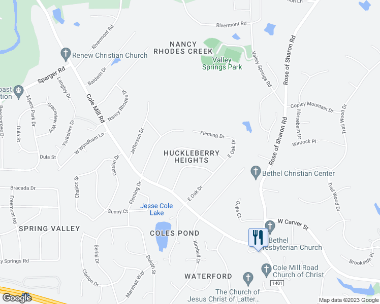 map of restaurants, bars, coffee shops, grocery stores, and more near 28 Hawthorne Drive in Durham