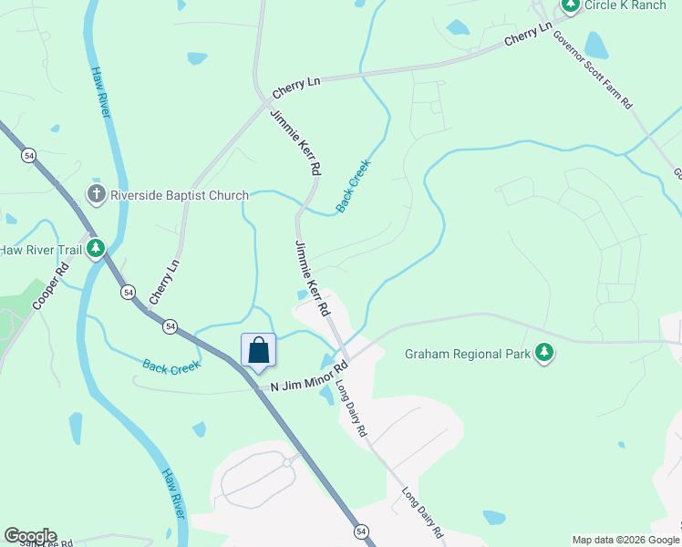 map of restaurants, bars, coffee shops, grocery stores, and more near 2056 Jimmie Kerr Road in Haw River