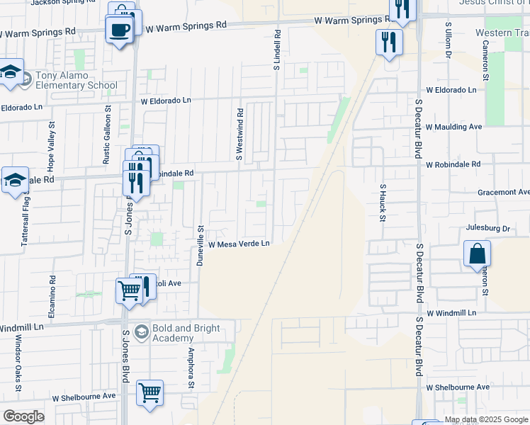 map of restaurants, bars, coffee shops, grocery stores, and more near Chapin Mesa Avenue in Enterprise
