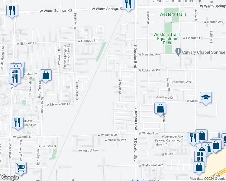 map of restaurants, bars, coffee shops, grocery stores, and more near 5116 Golden Antelope Way in Las Vegas