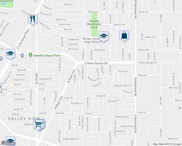 map of restaurants, bars, coffee shops, grocery stores, and more near 256 Prairie Rose Street in Henderson