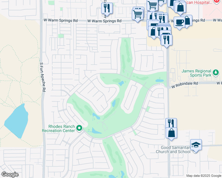 map of restaurants, bars, coffee shops, grocery stores, and more near 65 Sahalee Drive in Las Vegas