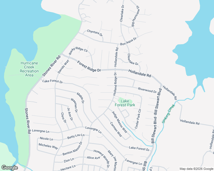 map of restaurants, bars, coffee shops, grocery stores, and more near 405 Riverwood Court in La Vergne