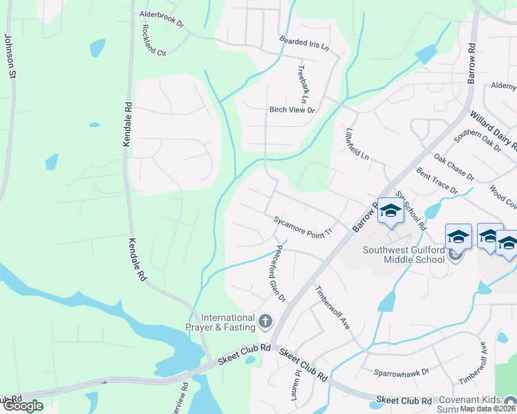 map of restaurants, bars, coffee shops, grocery stores, and more near 3024 Plum River Cove in High Point