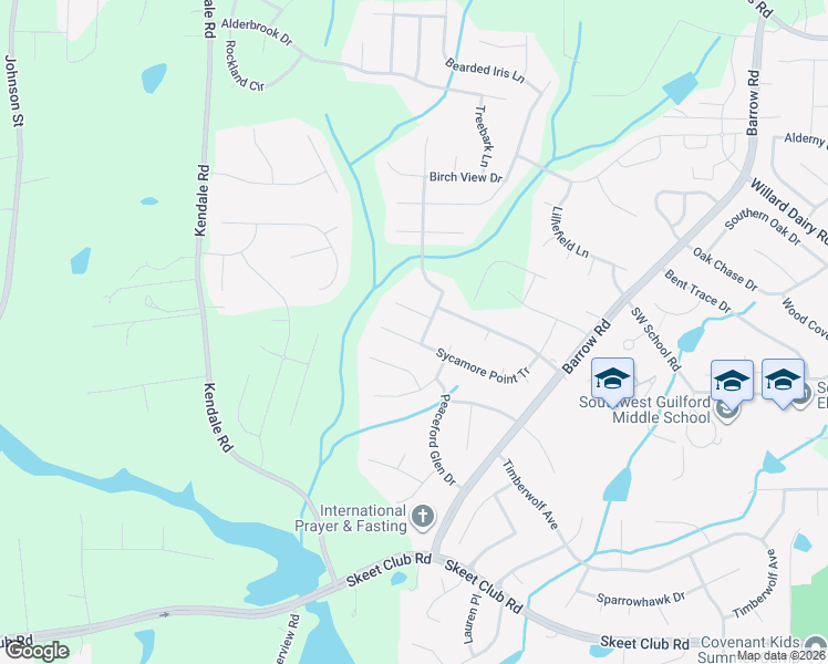 map of restaurants, bars, coffee shops, grocery stores, and more near 3024 Plum River Cove in High Point