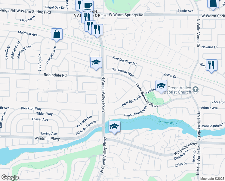 map of restaurants, bars, coffee shops, grocery stores, and more near 227 Drysdale Circle in Henderson