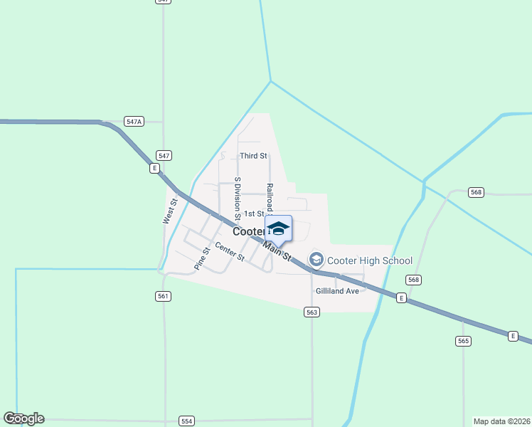 map of restaurants, bars, coffee shops, grocery stores, and more near in Cooter