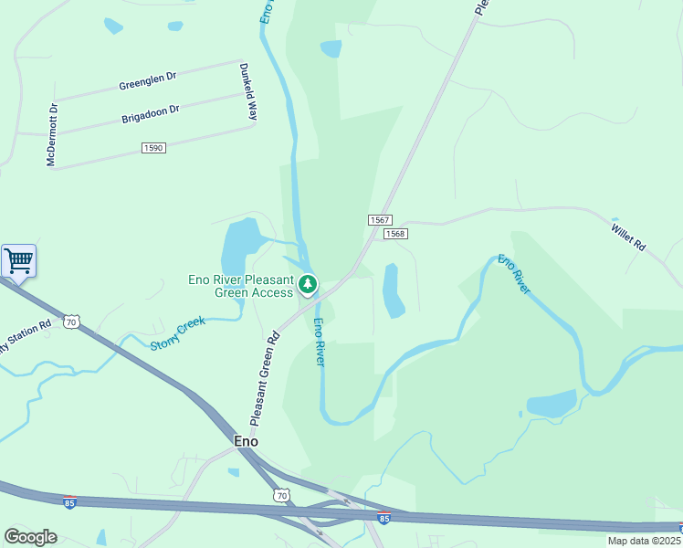 map of restaurants, bars, coffee shops, grocery stores, and more near 4703 Pleasant Green Road in Durham