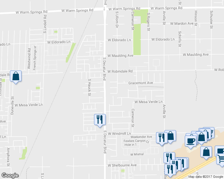 map of restaurants, bars, coffee shops, grocery stores, and more near in Las Vegas