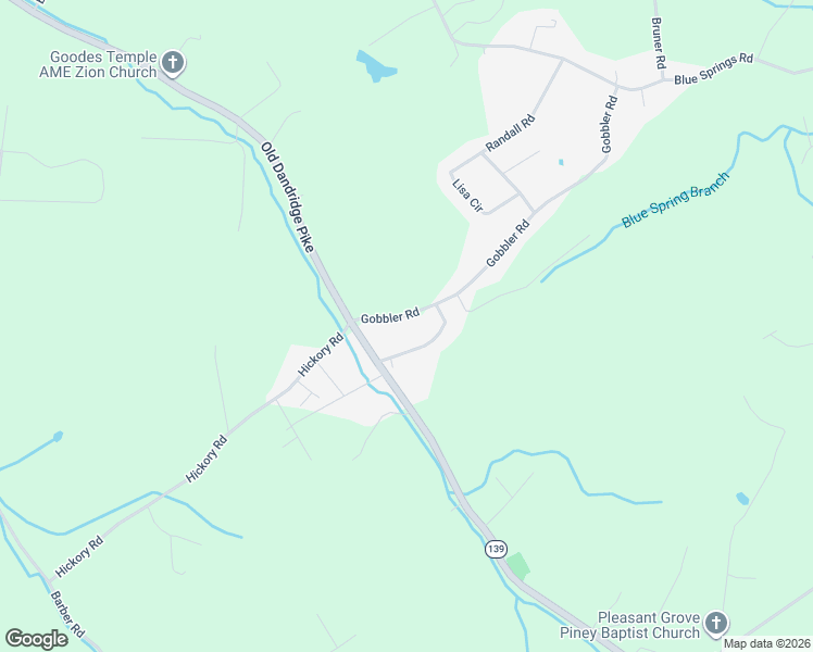 map of restaurants, bars, coffee shops, grocery stores, and more near 2815 Gobbler Road in Strawberry Plains