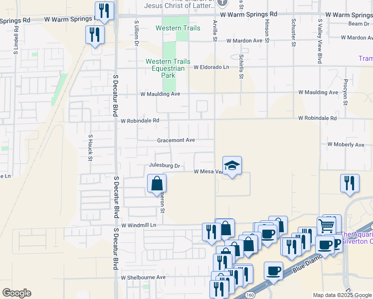 map of restaurants, bars, coffee shops, grocery stores, and more near 4508 Pacific Sun Avenue in Las Vegas